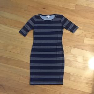 Lularoe Navy Blue Stripped Julia Like New XXS